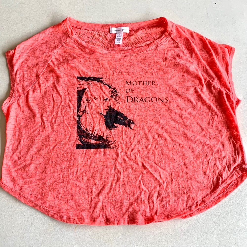 NEW Game of Thrones Coral Burn Out Cropped Top
